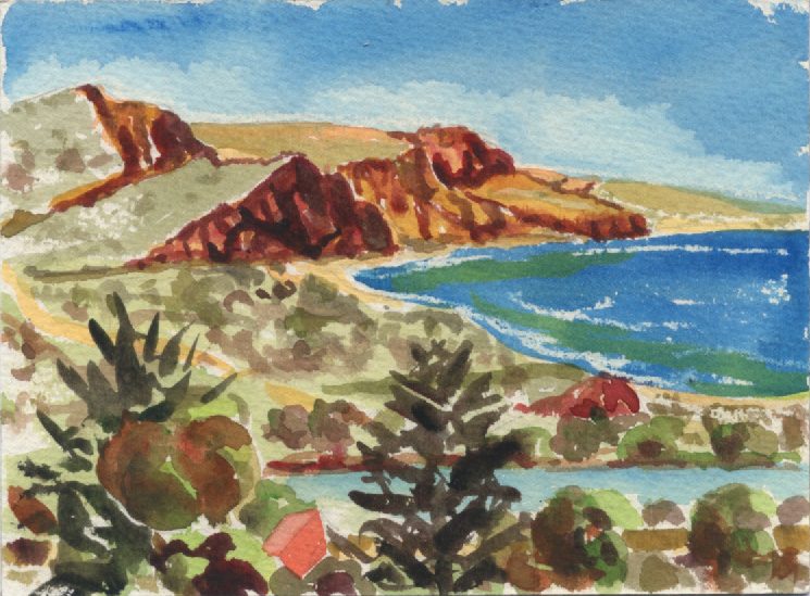 Anglesea-cliffs-watercolor