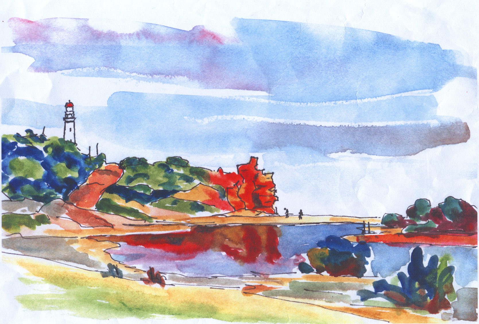 Aireys Inlet Lighthouse watercolor