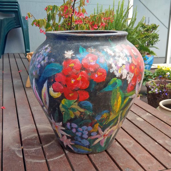 Painted Terracotta Pot