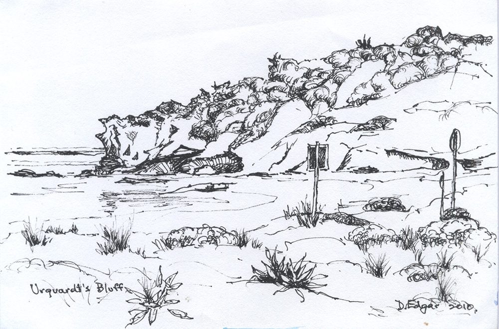 Urquarts Bluff Anglesea Pen Ink sketch